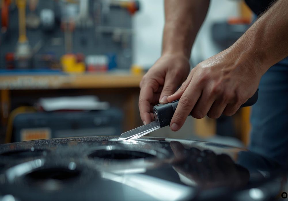 sharpen electric lawn mower blade