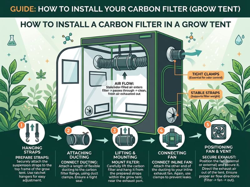 How to Install a Carbon Filter in a Grow Tent (Step-by-Step)