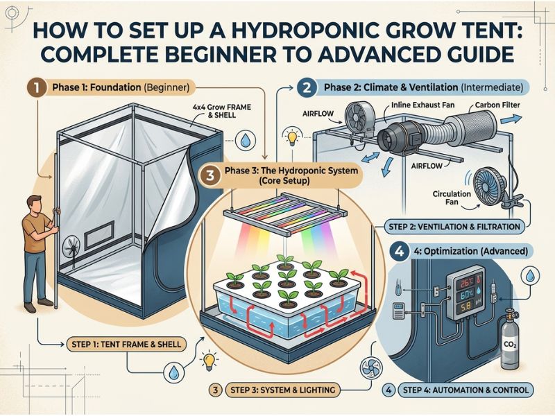 How to Set Up a Hydroponic Grow Tent: Complete Beginner Guide