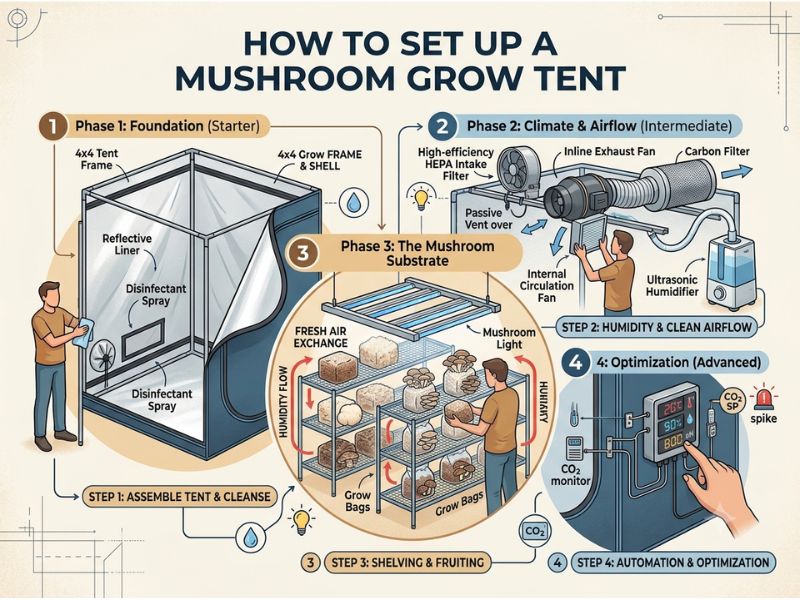 How to Set Up a Mushroom Grow Tent