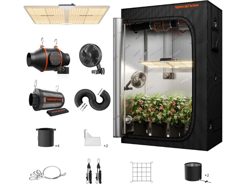5.Spider Farmer SF2000 2x4 Complete Kit – Best for Narrow Spaces
