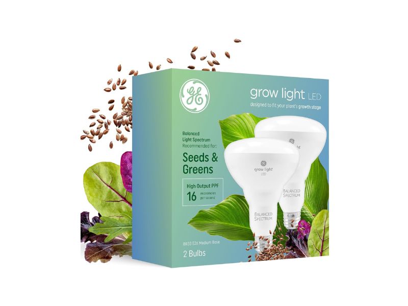 GE Balanced Spectrum BR30 LED Grow Light, 2-Pack
