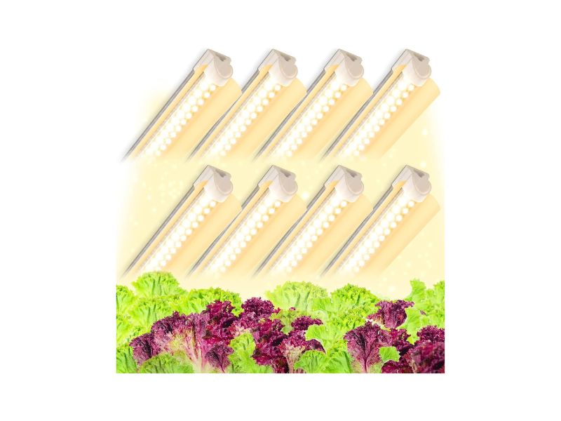 Kihung T8 4-Foot Full Spectrum LED Grow Lights, 8-Pack