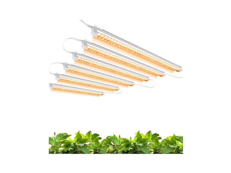 Monios-L T8 2-Foot Full Spectrum LED Grow Lights, 6-Pack