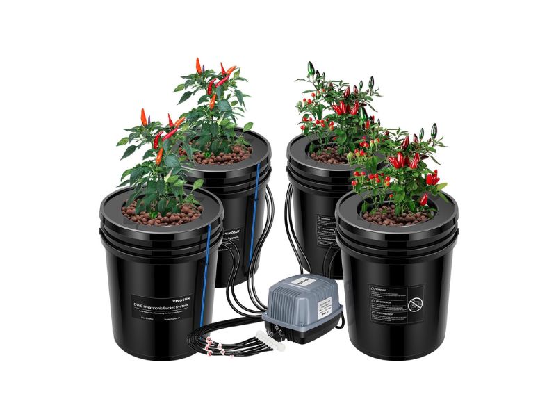 VIVOSUN 4-Bucket DWC System With Top Drip
