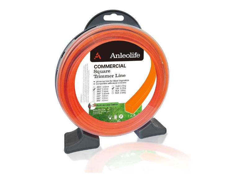 ANLEOLIFE 0.080-Inch Commercial Square String Trimmer Line 557-Foot- Best for Thick Grass