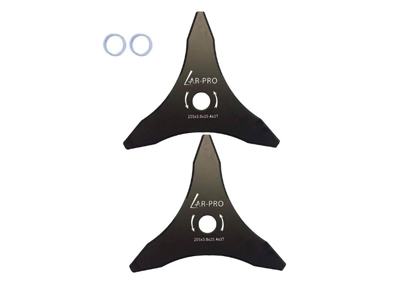 AR-PRO 10-Inch 3-Tooth Carbon Steel Brush Cutter Blades 2-Pack- Best Value