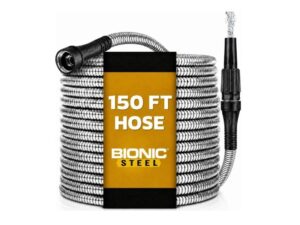 Bionic Steel 150 Ft Metal Garden Hose with Sprayer Nozzle- Best Overall