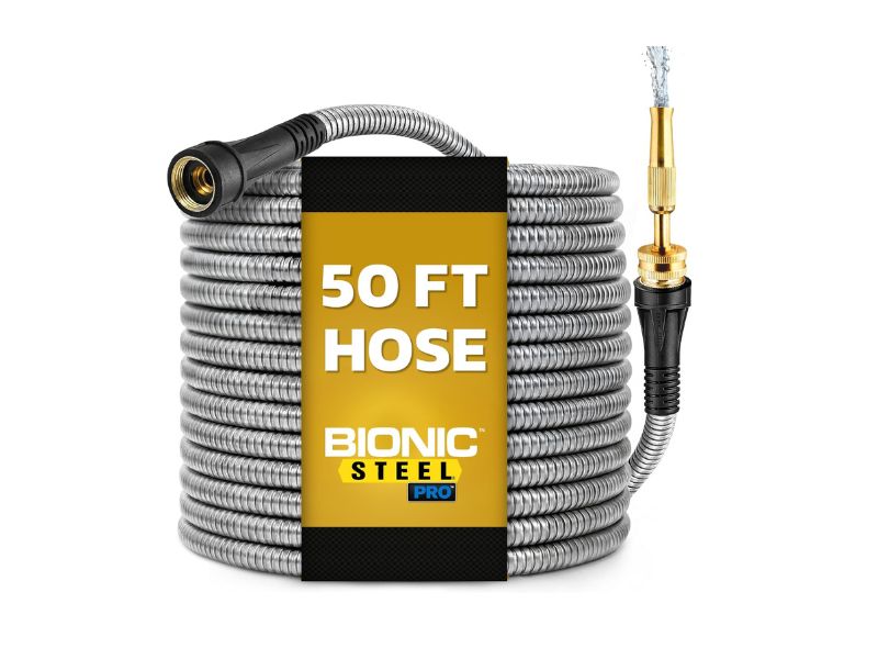 Bionic Steel PRO 50 Ft Metal Garden Hose- Best Durable Metal Hose