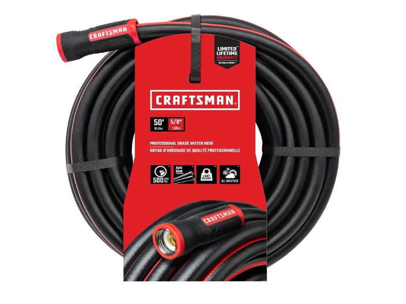 Craftsman Professional Grade 5/8-Inch x 50-Foot Water Hose- Best for Frequent Yard Work