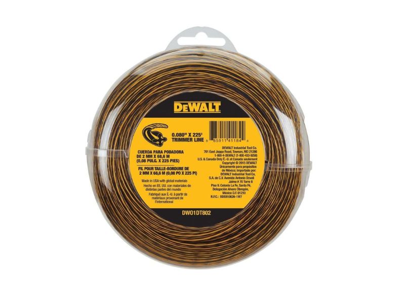DEWALT DWO1DT802 0.080-Inch 225-Foot Trimmer Line- Best for Cordless Trimmers