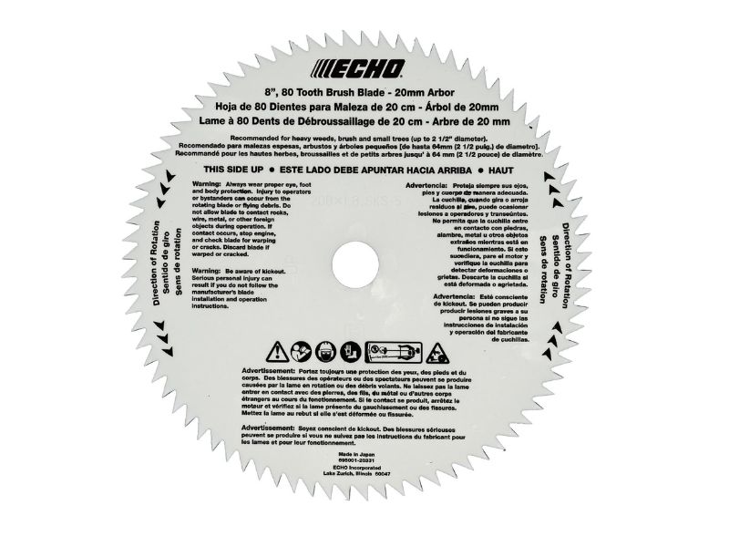 ECHO 69500120331 8-Inch 80-Tooth Brush Blade- Best OEM Blade