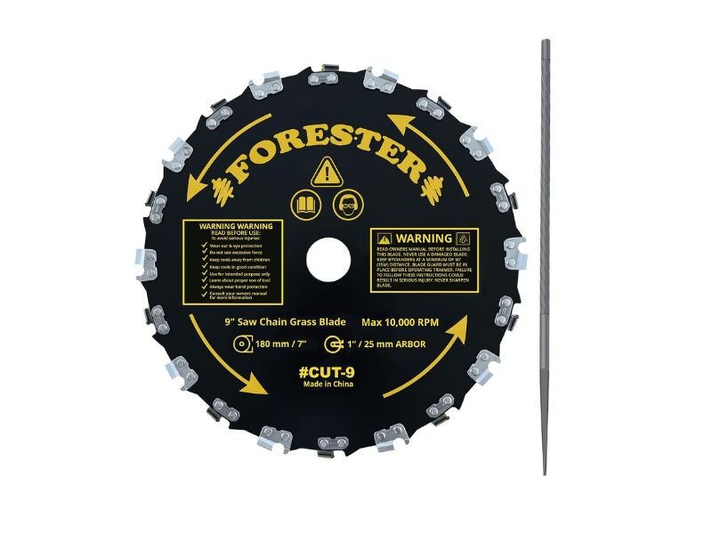 FORESTER 9-Inch 20-Tooth Chainsaw Brush Cutter Blade- Best Overall