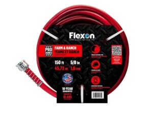Flexon 58 x 150ft Farm & Ranch Garden Hose- Best for Farm and Ranch Use