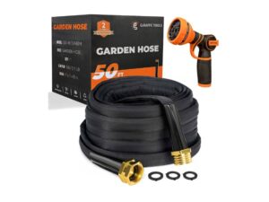 Giraffe Tools 50FT Lightweight Lay Flat Water Hose- Best for Compact Storage
