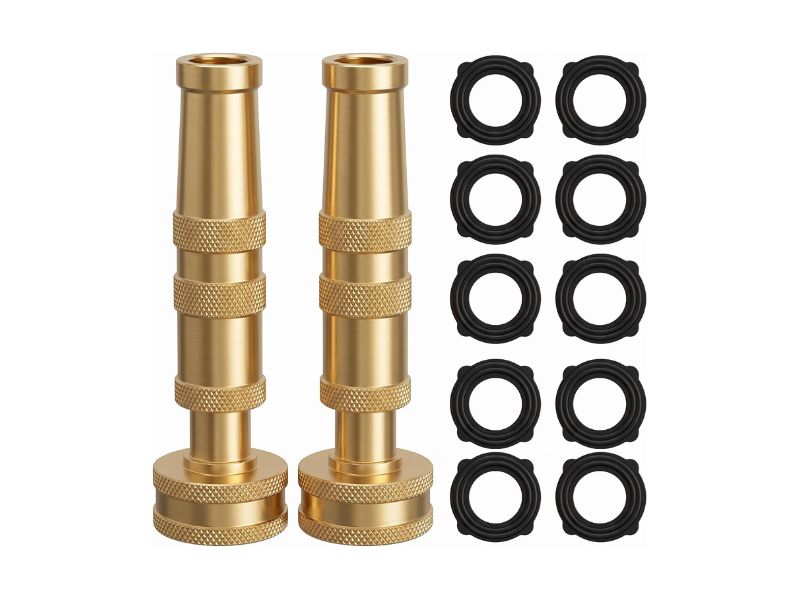 Hourleey Adjustable Twist Heavy-Duty Brass Hose Nozzle