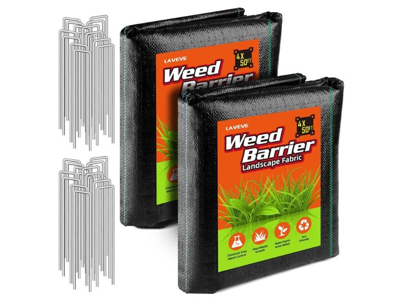 LAVEVE 4FT x 100FT 3.2oz Heavy Duty Weed Barrier Landscape Fabric- Best Overall