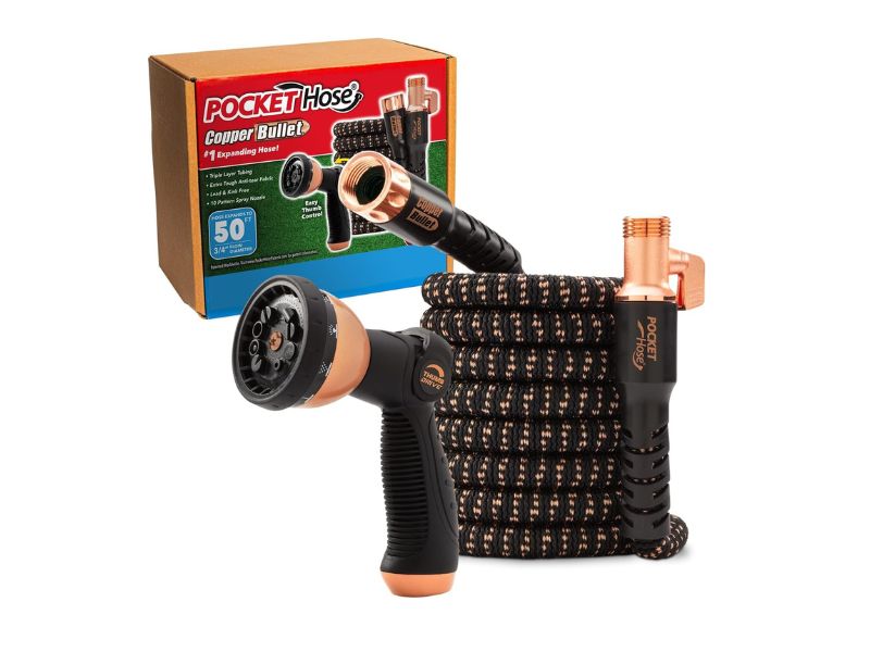 Pocket Hose Copper Bullet 50FT- Best With Spray Nozzle