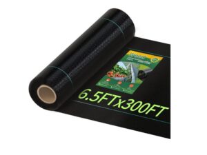 Pterying 6.5 x 300 Feet 3oz Heavy Duty Weed Barrier Landscape Fabric- Best Value for Large Areas