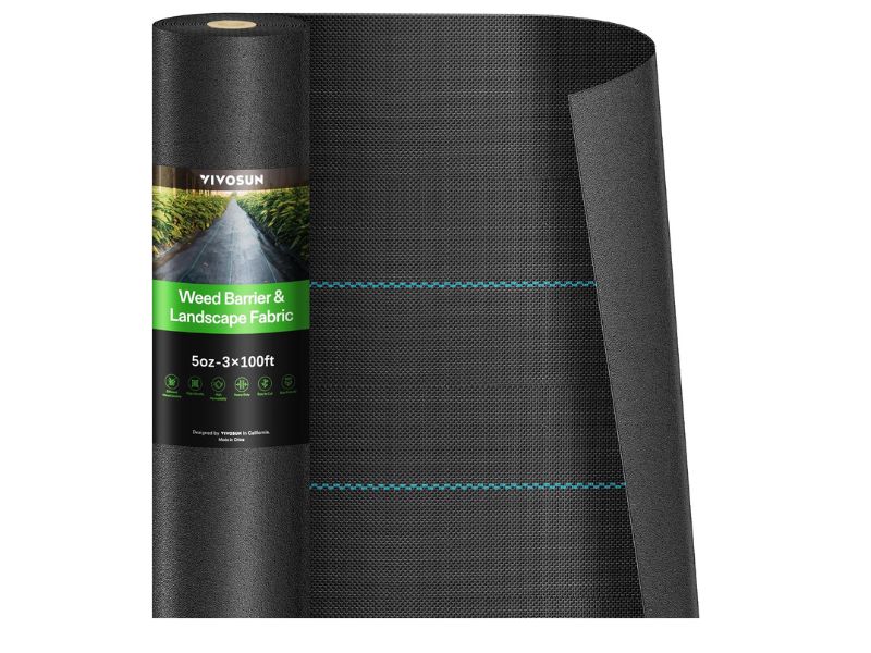 VIVOSUN 3FT x 100FT 5oz Double-Layered Weed Barrier- Best for Drainage