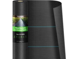 VIVOSUN Premium 5oz Weed Barrier Landscape Fabric 3FT x 100FT- Best Double-Layer Barrier