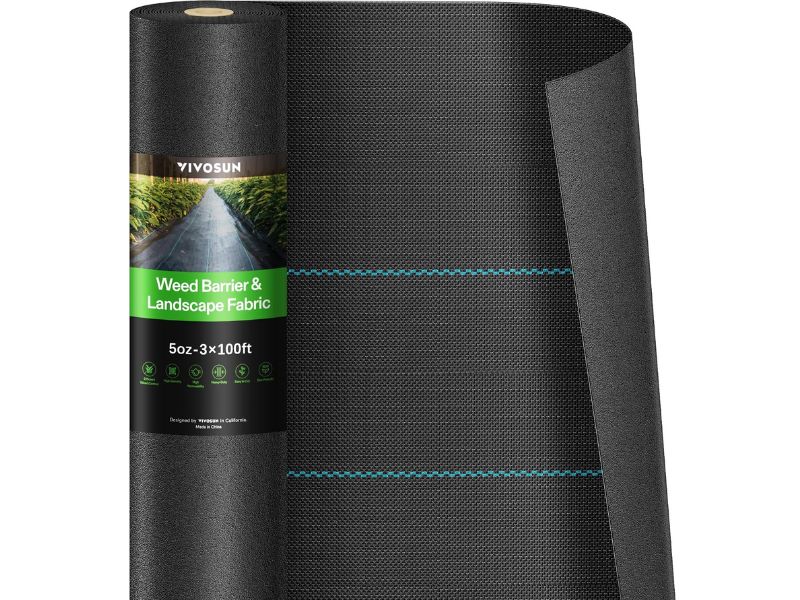 VIVOSUN Premium 5oz Weed Barrier Landscape Fabric 3FT x 100FT- Best Double-Layer Barrier
