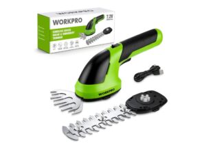 WORKPRO 7.2V Cordless Grass Shear & Shrubbery Trimmer- Best Overall