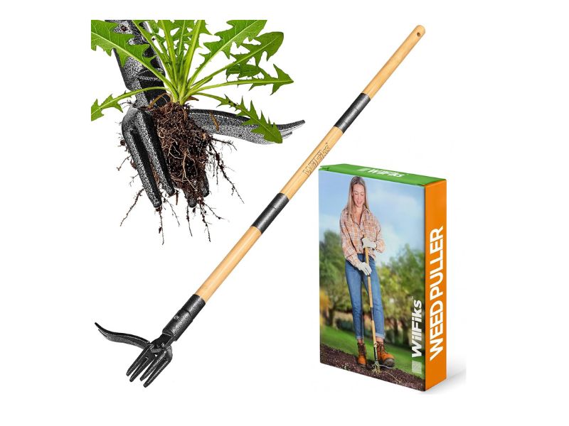 WilFiks Heavy-Duty 4-Claw Stand Up Weed Puller- Best Heavy-Duty Value