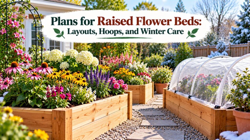 Plans for Raised Flower Beds: Layouts, Hoops, and Winter Care